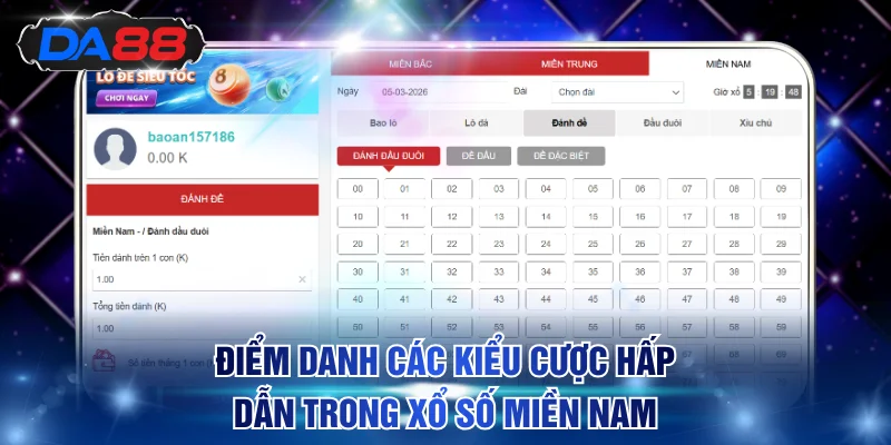 Điểm danh các kiểu cược hấp dẫn trong xổ số miền Nam