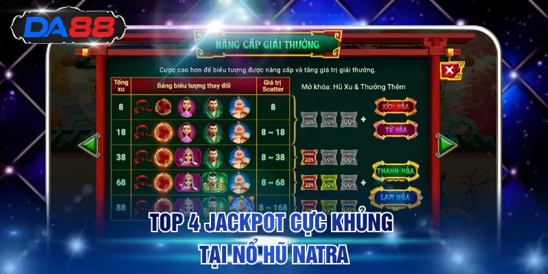 Top 4 jackpot cực khủng tại nổ hũ Natra